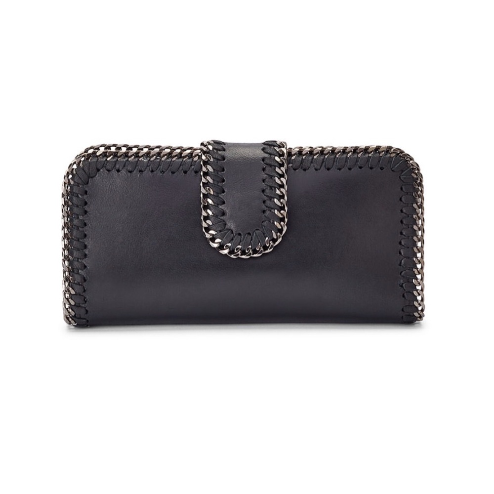 Chic Black Clutch/Wallet With Perfect Chain Detail
